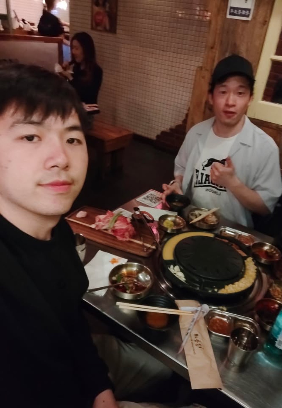 Bryan and Takahiro over Korean BBQ